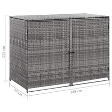 E E-NICES Copribidone Rifiuti Doppio in Polyrattan Antracite 148x77x111cm