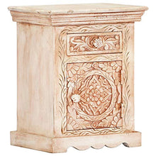 Comodino 40x30x50 cm in Legno Massello di Mango