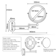 SWAWIS Specchio Ingranditore LED, Specchio da Parete per Bagno Bilaterali 7X, Specchio Trucco con Luci, Rotazione a 360° Specchio Ingranditore da Parete