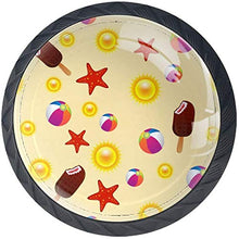 Seamless pattern di stelle marine Pomelli per Porta Set di 4 Pomelli per Mobili Manopole per Cassetti Cucina Armadio Vetro