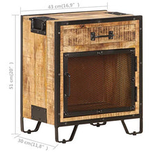 vidaXL Comodino 43x30x51 in Legno Massello di Mango Grezzo