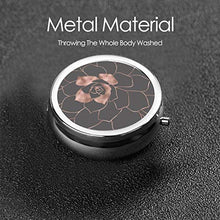 Rosegold - Contenitore rotondo per pillole con 3 scomparti, in metallo, per medicine, vitamine, per viaggi all'aperto