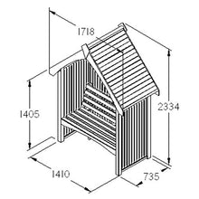 Forest Arbour Garden, Panca in Legno Massiccio, con tettoia