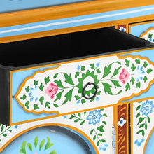 vidaXL Credenza Dipinta a Mano 120x35x76 cm in Legno Massello di Mango