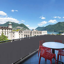 Aufun - Telo in PVC per balcone, 600 x 90 cm, con occhielli e cordoncino, protezione antivento senza viti, parasole per balcone, impermeabile (antracite)