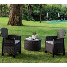 Set di 2 sedie da giardino in rattan, set di 2 sedie da giardino con cuscini e tavolo da patio