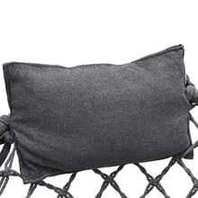 AMANKA Sedia Sospesa in macramè 80cm con Cuscino - Poltrona Appesa Boho Fino a 120kg Rotonda Grigio