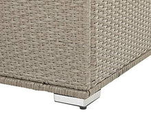 Beliani Scatola per Cuscini Taupe Rattan Sintetico Coperchio 155 x 75 cm 770 L Modena