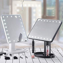 LCSD Specchi Compatti Nero Vanity Specchio Trucco, Caldo Rotazione 360 Gradi Specchio Trucco Regolabile 16/22 Led Illuminato Schermo LED Portatile Luminoso Specchi Cosmetici