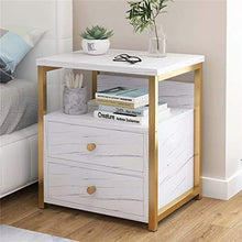 QWERTYUIOP Comodino Comodino Camera da Letto Mobili 1/2/3 Cassetto Comodino Armadietto MDF Board Struttura in Marmo (con 2 Cassetti)