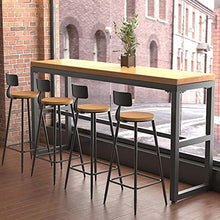 BESTSOON Sgabelli da Bar Sgabelli da Bar, Sedia da Bar in Legno Massello in Stile Industriale Semplice (Size:40 * 40 * 111CM; Color:Black)