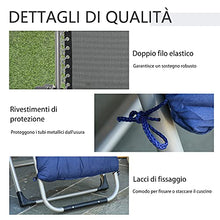 Outsunny Sedia Sdraio Pieghevole da Giardino, Poltrona da Esterno con Schienale Reclinabile, Blu