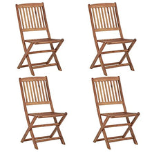 vidaXL Sedie da Giardino Pieghevoli 4pz con Cuscini Massello d'Acacia