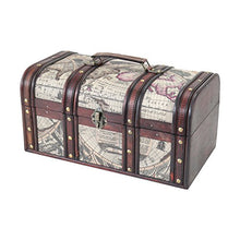 HMF 6410-159 Scrigno del Tesoro in Legno con Lucchetto | 38 x 20 x 19 cm | Grande | Cuba