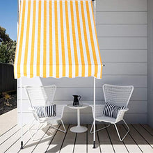 GOTOTOP - Tenda parasole retrattile per finestre, altezza regolabile, 2-3 m, per esterni, per balcone e terrazza, colore: giallo e bianco