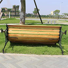 Panchina per terrazza da parco Panca da esterno per il tempo libero, panchina da giardino in ghisa in legno massello resistente alle intemperie e anticorrosiva, con schienale e bracciolo Panchina 2-3