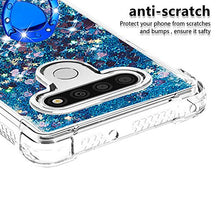 Custodia LG Stylo 6 Squillo della Base del Telefono TPU Brillantini Diamond Liquido Telefono Bumper Case （Amore Blu）