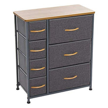 Cassettiera a 7 cassetti, in legno/metallo/poliestere, grigio, 73 cm