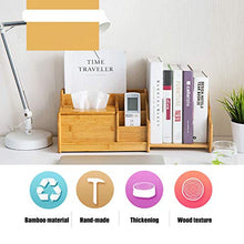 Fdit Organizer da scrivania, Organizer da scrivania Estensibile in bambù, Organizer da Tavolo, scaffale per Libri, scaffale per Libri, Supporto Fisso per Forniture per Ufficio