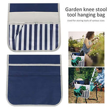 Eddwiin 2PCS Sgabello da Giardino per Sgabello da Giardino Borsa da Appendere Custodia in Tessuto Oxford Durevole(Strisce Blu e Bianche)