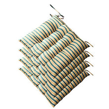 YLCJ Cuscino e Imbottiture per sedili con Cravatte 40x40x5cm, Set di 4 Bellissimi Cuscini per sedie da Giardino da Cucina reversibili a Righe per mobili da Esterno. (Giallo)