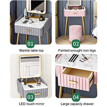 ZRN Tavolo da Trucco Set da toeletta, toletta per Trucco con Specchio Quadrato Oscurante, 1 Grande cassetto con Guide scorrevoli, Sgabello Imbottito, Set Camera da Letto per Donne Ragazze