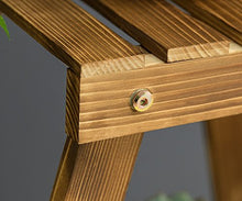 LIU UK Flower Stand Espositore da Terra Multistrato in Legno massello con Piano in Legno