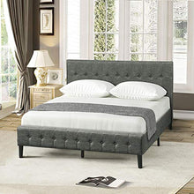 L.W.S Mobili per Camera da Letto Letto Imbottito Piattaforma Letto Bed Slobito in Legno Supporto Tufte Testiera Tuffata