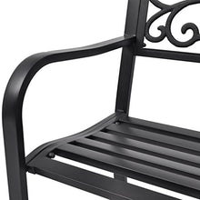 Tuduo - Panchina da giardino in ghisa, colore: nero, 127 x 60 x 85 cm