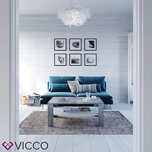 Vicco Tavolino da divano Tavolino da salotto Cemento Bianco con ripiano