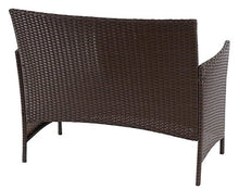 Mendler Serie Halden per l'esterno Divano Sofa 2 posti polyrattan Marrone con Cuscino Verde
