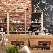 Relaxdays Sgabello da Bar Industrial, Girevole Sedia Rotonda Vintage, Regolabile Altezza fino a 76,5 cm, Nero/Marrone