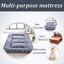Materasso Futon Giapponese da Pavimento Tatami Mat Materasso Portatile,Materassino per Bambini,Blue-180cmx220cm