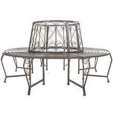 TecTake Panchina Circolare per di Albero Metallo (164 x 164 x 89 cm) - Antracite -