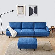 Divano L Forma a 3 posti Divano Moderno Tessuto con ottomano RongGu (Color : Color2)