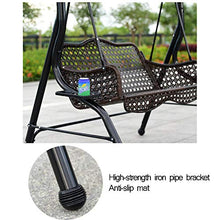 ZDYLM-Y Dondolo da Giardino con Tettuccio 2 Seduti Dell'Oscillazione Solare Canopy, Heavy Duty Metallo Amaca con Vassoio, per Terrazza
