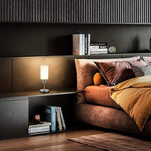 B.K.Licht lampada da comodino, intensità della luce regolabile su 3 livelli con la funzione touch, Lampadina non inclusa E27 da max.25W, lampada da tavolo piccola, abat-jour in metallo e vetro