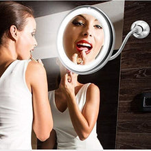 Specchio Specchi per Il Trucco 360 ° 10x LED Vanity Rotante Flessibile d'Ingrandimento Lampada Forte Ventosa