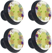 Blooming Flower Pomelli per Porta Set di 4 Pomelli per Mobili Manopole per Cassetti Cucina Armadio Vetro
