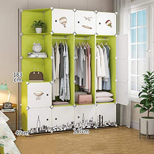 Locker Robusto Armadio Armadio Hanging Rimovibili di Plastica Withdoor Divide-Grid Angolo Scaffali Abbigliamento Home Camera Verde MUMUJIN (Size : 147X47X183CM)