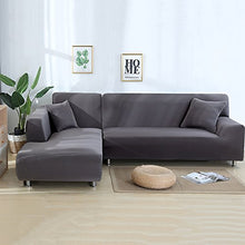 ele ELEOPTION Copridivano, Copridivano Elasticizzato, Copridivano in Poliestere, Copridivano Morbido Antiscivolo in Tessuto Spandex, Grigio, 4 Posto (Lunghezza Divano 220-300cm)