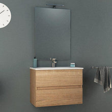 giordanoshop Mobile Bagno Sospeso 74 cm Lavabo e Specchio Tavassi Giove Rovere Chiaro