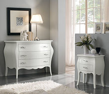 Bagno Italia Mobile Comodino bombato 2 cassetti colore bianco opaco o argento o oro I