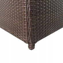 Tuduo - Cassapanca da giardino in polyrattan, colore: Marrone