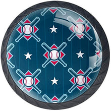 Sports Baseball Pattern Star Navy Pomelli per Porta Set di 4 Pomelli per Mobili Manopole per Cassetti Cucina Armadio Vetro