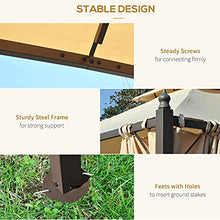 Outsunny Gazebo da Giardino Impermeabile 3 x 3m con 4 Pannelli Laterali Beige