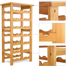 OLDJTK Wine Rack 28 Bottle Wine Rack Holder 7 Livello Vino Bagagli Shelving bambù 47 × 29 × 94 Centimetri