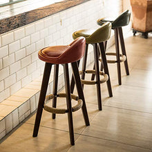 Sedia Da Bar Girevole Sgabelli Da Bar Semplici, Con Gambe In Legno Marrone E Cuscino In PU, Per Casa Colazione, Cucina, Bancone Da Pranzo, Sgabelli Alti, Carico 150 Kg (4 Colori)(Color:bianca)