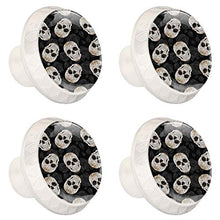 Maniglie per cassetti Manopole per cassetti Manopole rotonde Confezione da 4 per armadietto, cassetti, cassettiere, cassettiere ecc. Teschio di zucchero fiore fiore