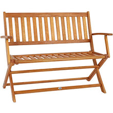 Deuba Panchina Pieghevole da Giardino in Legno di Eucalipto Certificato FSC® Panca 2 Posti Terrazza Esterno
